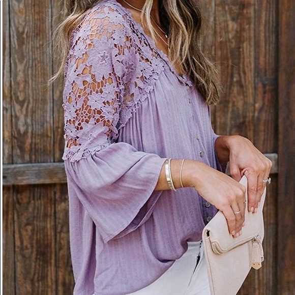Lacey purple top!💜 - Picture 2 of 4